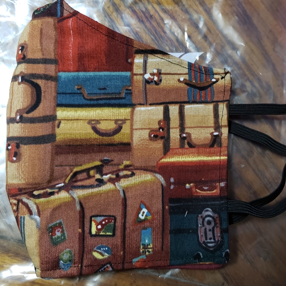 Suitcase pattern Handmade Face Mask - Picture 3 of 5